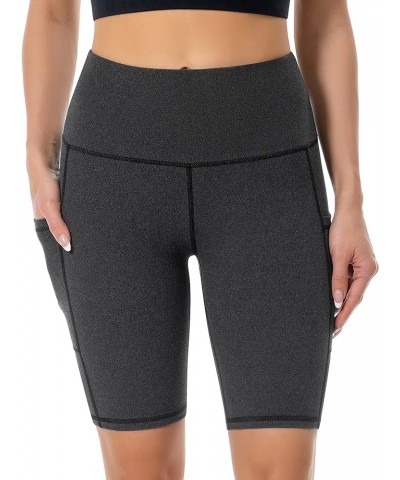 Women's High Waist Yoga Running Workout Athletic Cycling Hiking Sports Shorts Space Dye Black $9.85 Activewear