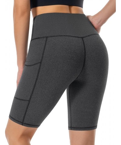 Women's High Waist Yoga Running Workout Athletic Cycling Hiking Sports Shorts Space Dye Black $9.85 Activewear