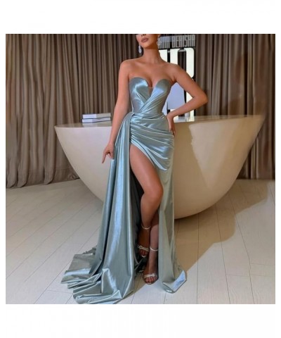 Sweetheart Prom Dresses Bodycon Simple Evening Prom Gown with Side Split Wedding Bridal Gown for Women Orange $43.15 Dresses