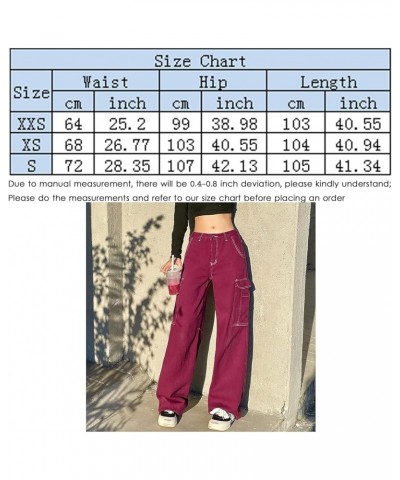 Women High Rise Straight Leg Y2K Streetwear Cargo Pants Baggy Boyfriend Jeans with Pockets Fred $18.54 Jeans