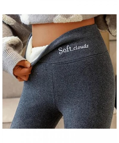 Soft Clouds Fleece Lined Leggings Women 2023 New Casual Warm Winter Pants Slim Leggings High Waist Sports Leggings A02-dark G...