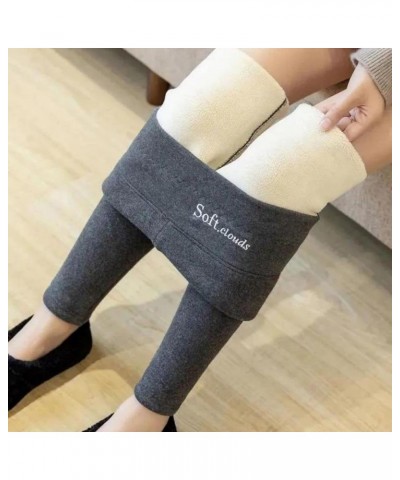 Soft Clouds Fleece Lined Leggings Women 2023 New Casual Warm Winter Pants Slim Leggings High Waist Sports Leggings A02-dark G...