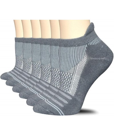 6 Pack Women Ankle Athletic Socks Low Cut Breathable Running Tab Socks with Cushion Sole Grey1 $8.39 Activewear