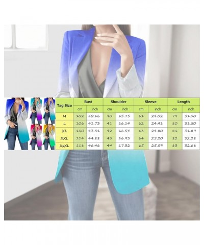 2023 Womens Casual Blazers Open Front Long Sleeve Lapel Collar Suit Jackets Plus Size Color Block Work Office Jacket Coat 05-...