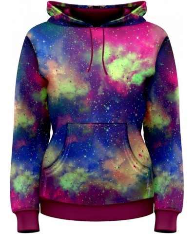 Womens Sweaters Starry Night Sky Moon Stars Space Constellations Planets Pullover Hoodies Sweatshirt Colorful Space $21.62 Tops