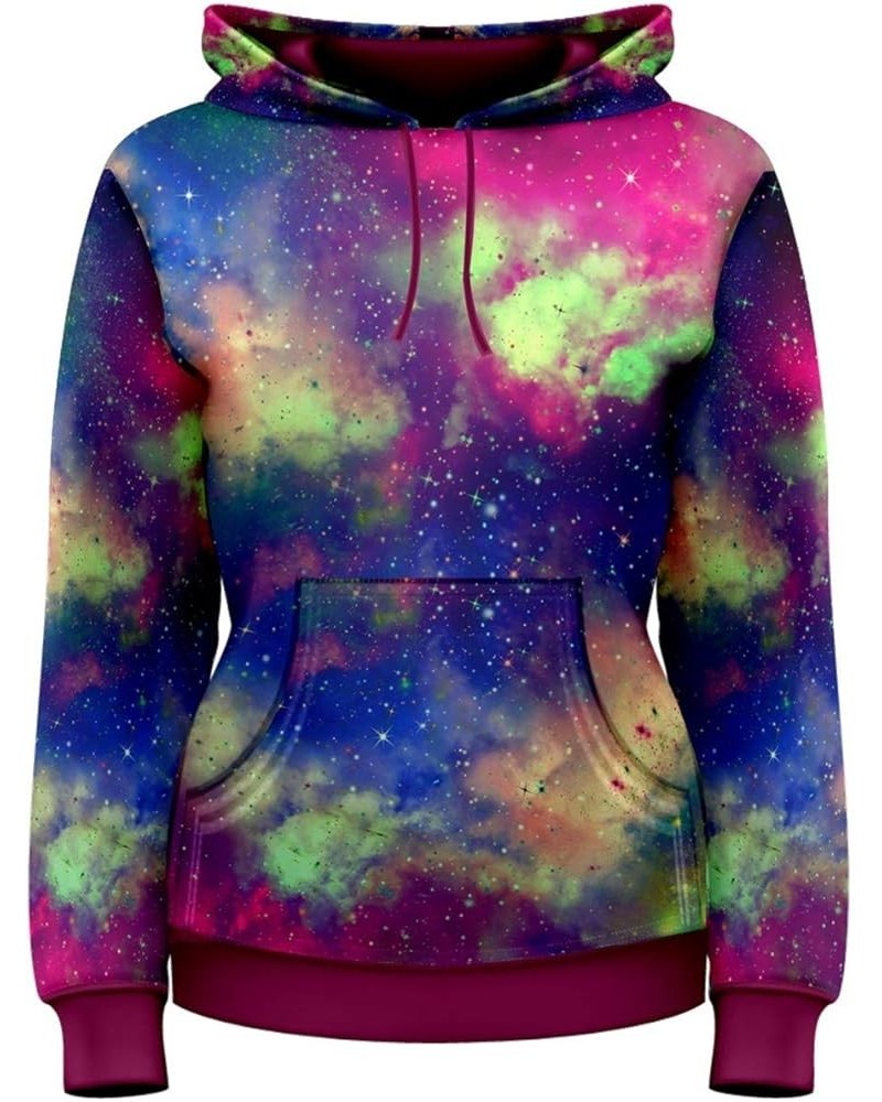 Womens Sweaters Starry Night Sky Moon Stars Space Constellations Planets Pullover Hoodies Sweatshirt Colorful Space $21.62 Tops