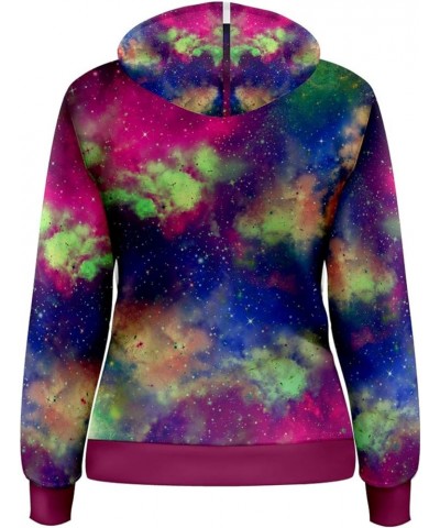 Womens Sweaters Starry Night Sky Moon Stars Space Constellations Planets Pullover Hoodies Sweatshirt Colorful Space $21.62 Tops