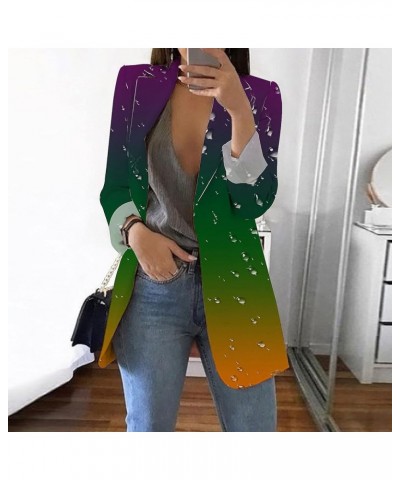 Brown Blazer Women's Printed Cardigan Formal Suit Long Sleeve Lapels Business Light Blazer for Women Summer Z1-army Green $15...