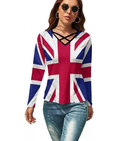 British Flag Long-Sleeved T-Shirt Women Sweatshirts Print Hoodie Autumn Long Sleeve Tops S X-Large White-6 $13.20 Hoodies & S...