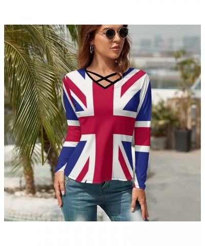 British Flag Long-Sleeved T-Shirt Women Sweatshirts Print Hoodie Autumn Long Sleeve Tops S X-Large White-6 $13.20 Hoodies & S...