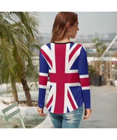 British Flag Long-Sleeved T-Shirt Women Sweatshirts Print Hoodie Autumn Long Sleeve Tops S X-Large White-6 $13.20 Hoodies & S...