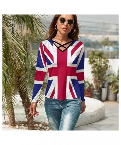 British Flag Long-Sleeved T-Shirt Women Sweatshirts Print Hoodie Autumn Long Sleeve Tops S X-Large White-6 $13.20 Hoodies & S...