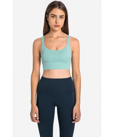 Sports Bras for Women - Activewear Strappy Padded Workout Yoga Tops Bra Icy Green $15.38 Lingerie