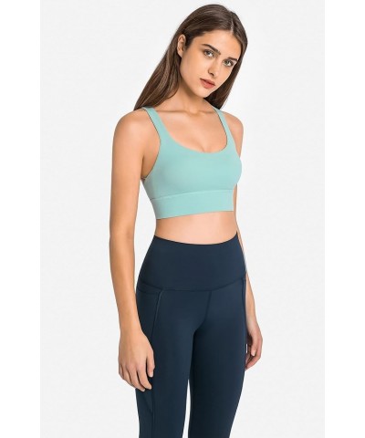 Sports Bras for Women - Activewear Strappy Padded Workout Yoga Tops Bra Icy Green $15.38 Lingerie