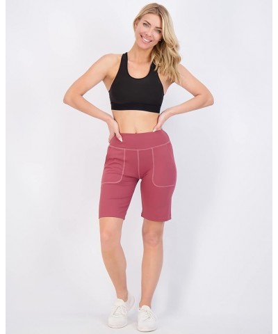 4 Pack: Women's 9" Bermuda Long High Waisted Shorts with Pockets Casual Workout Athletic (Available in Plus) Bermuda Shorts S...