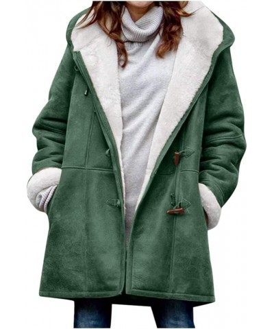 Plus Size Winter Coats for Women 2023 Warm Fleece Lined Distressed Jackets Hooded Parka Faux Suede Pea Coat Outerwear 18-gree...