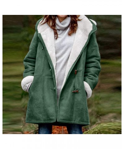 Plus Size Winter Coats for Women 2023 Warm Fleece Lined Distressed Jackets Hooded Parka Faux Suede Pea Coat Outerwear 18-gree...