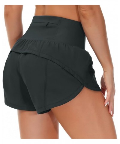 Womens High Waisted Running Shorts Quick Dry Athletic Workout Shorts with Mesh Liner Zipper Pockets Charcoal Grey $15.50 Acti...