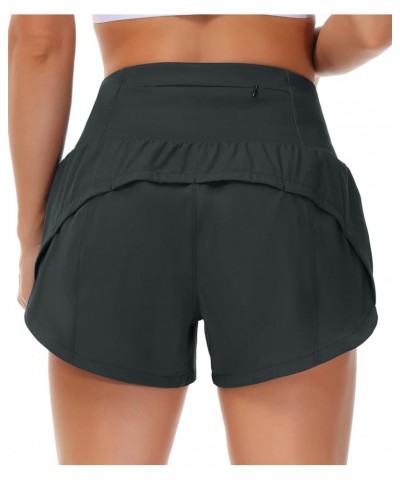 Womens High Waisted Running Shorts Quick Dry Athletic Workout Shorts with Mesh Liner Zipper Pockets Charcoal Grey $15.50 Acti...