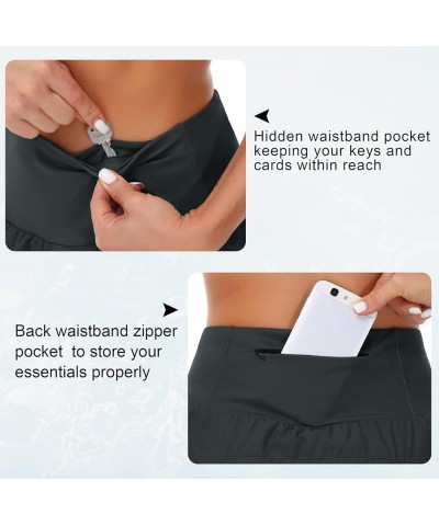 Womens High Waisted Running Shorts Quick Dry Athletic Workout Shorts with Mesh Liner Zipper Pockets Charcoal Grey $15.50 Acti...