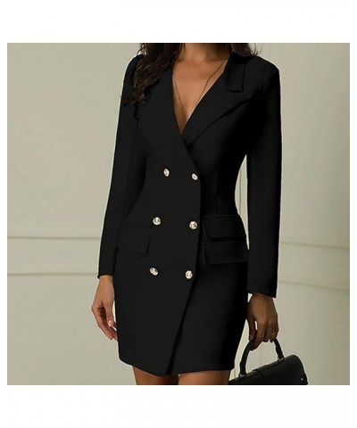 Women Suit Coat Fashion Puff Long Sleeve Print Pocket Business Casual Blazer Skirt Suit Shawl Collar Tunic Jacket New D-black...