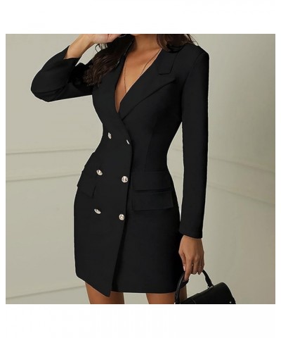 Women Suit Coat Fashion Puff Long Sleeve Print Pocket Business Casual Blazer Skirt Suit Shawl Collar Tunic Jacket New D-black...