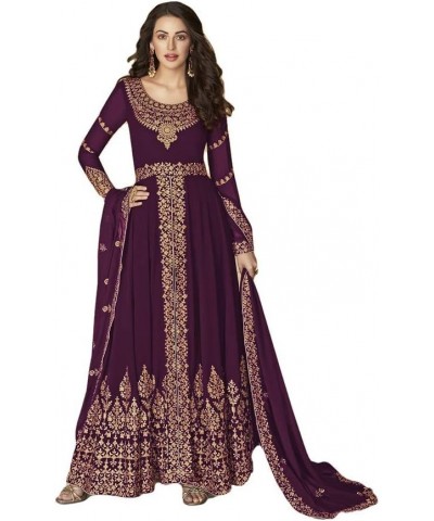 Ready to Wear Indian/Pakistani Ethnic Wear Bollywood Party/Wedding Wear Long Anarkali for Womens Purple $30.10 Suits