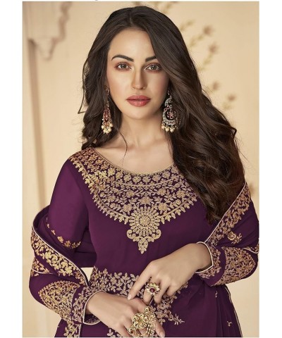 Ready to Wear Indian/Pakistani Ethnic Wear Bollywood Party/Wedding Wear Long Anarkali for Womens Purple $30.10 Suits