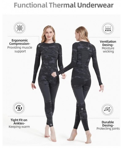 Thermal Underwear for Women Base Layer Women Cold Weather,Long Johns for Women Camouflage $16.32 Underwear