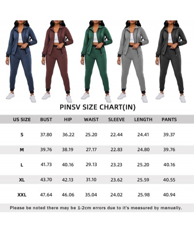 Two Piece Outfits For Women Long Sleeve Zip Up Hoodie Jacket Sweatsuits Jogging Suits Casual Tracksuit Sets 6462 Dark Grey $1...