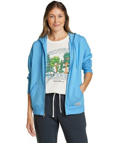 Women's Cozy Camp Full-Zip Hoodie Tall Misty Blue $33.17 Hoodies & Sweatshirts