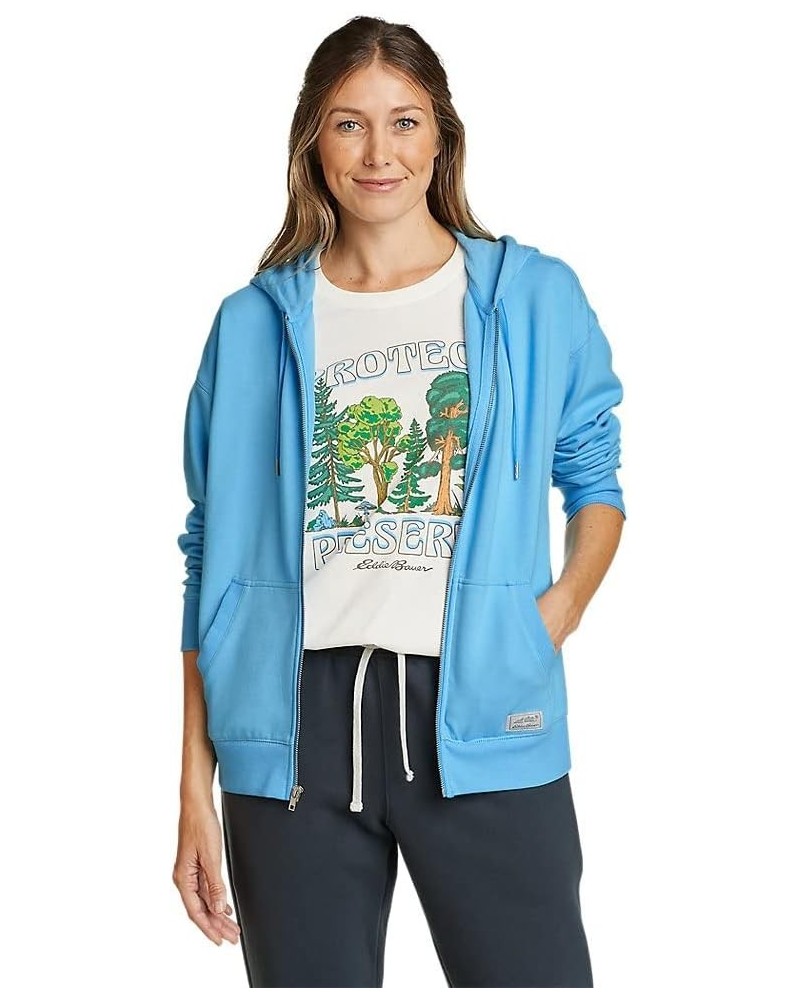 Women's Cozy Camp Full-Zip Hoodie Tall Misty Blue $33.17 Hoodies & Sweatshirts