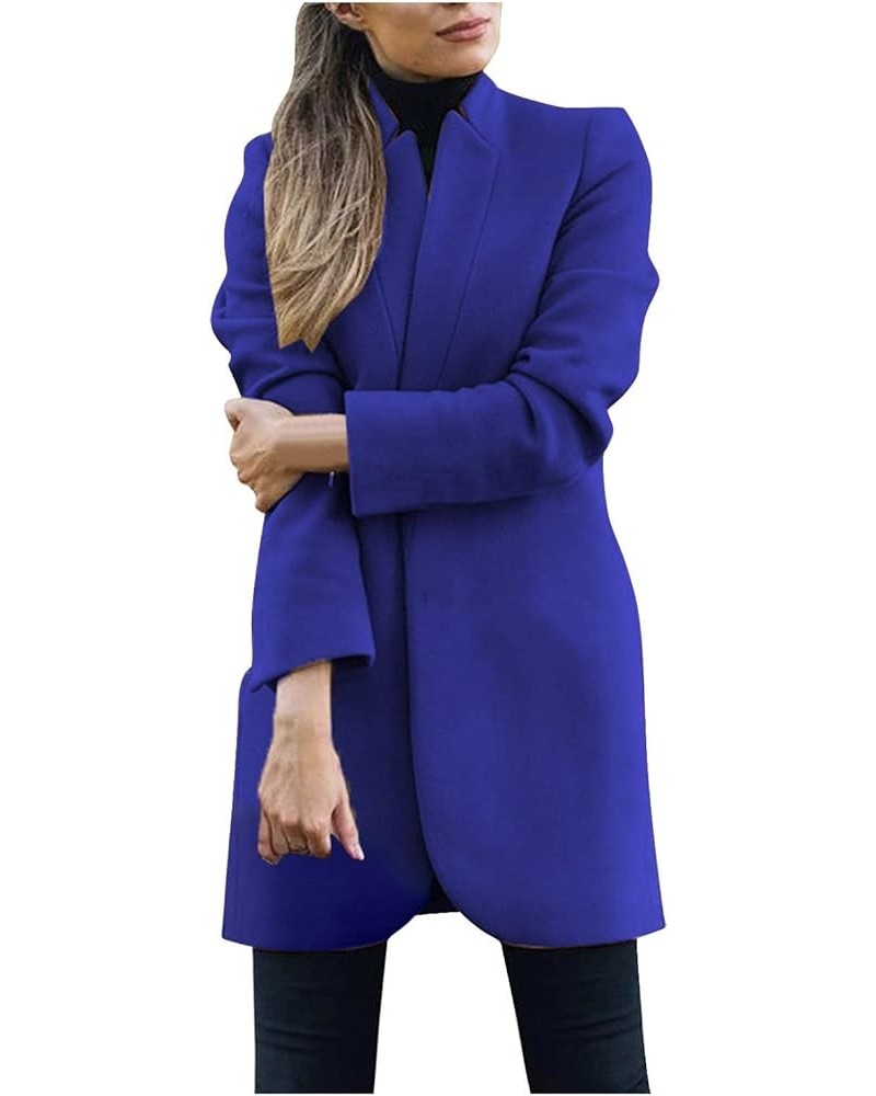 Coats For Women,Women Winter Mid-Length Overcoat Lapel Cardigan Woolen Fleece Coat With Belt Sweaters Cardigan 2023 S03blue $...