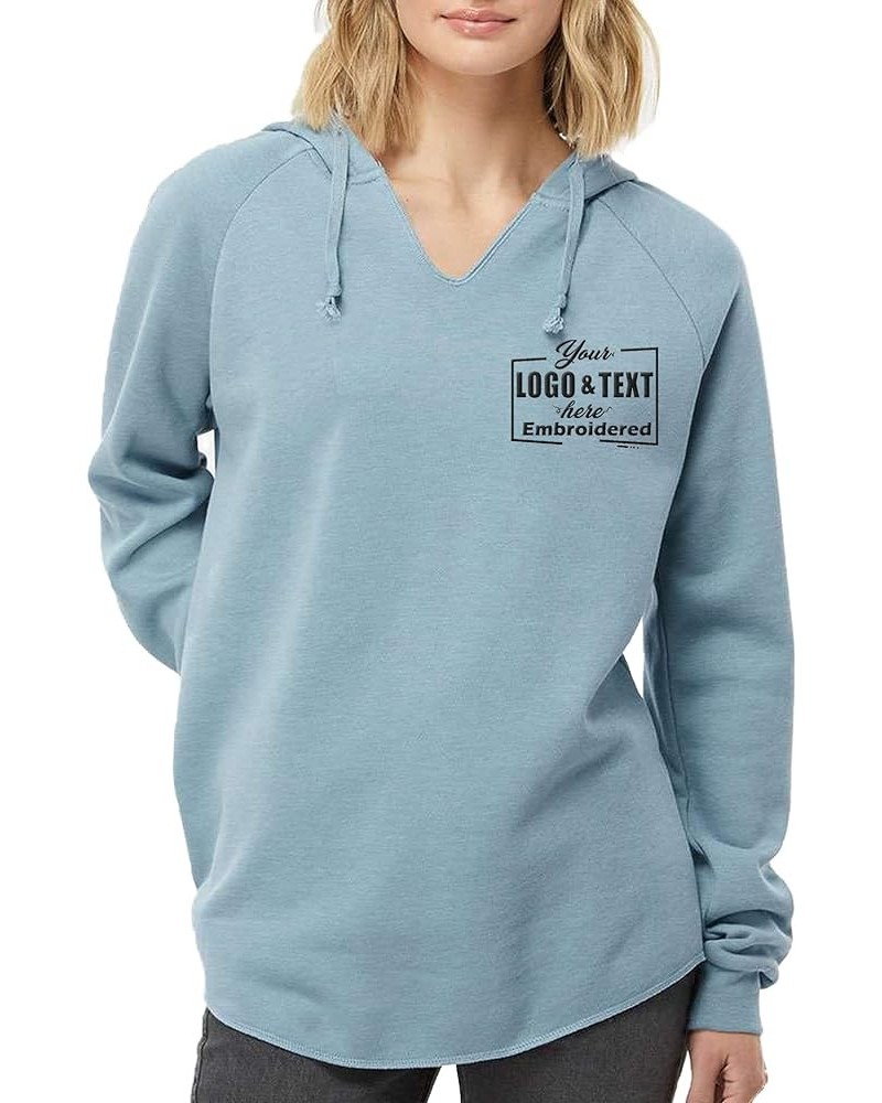 Custom Embroidered Hooded Sweatshirt for Women Personalized Loose Hoodie Text Monogram Sweatshirt Monogram Misty Blue $20.45 ...