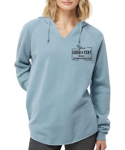 Custom Embroidered Hooded Sweatshirt for Women Personalized Loose Hoodie Text Monogram Sweatshirt Monogram Misty Blue $20.45 ...