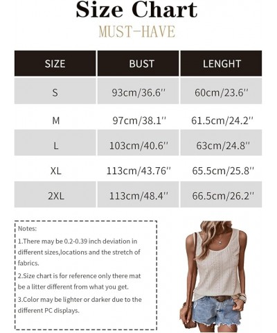 Womens Tank Tops Eyelet Embroidery Scoop Neck Sleeveless Shirts for Casual Loose Fit Basic 2024 Summer Top Clothes Pink $9.02...