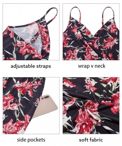 Women's Summer Dress Floral Spaghetti Strap Sleeveless V-Neck Casual Swing Sundress with Pockets Floral 31 $17.39 Dresses