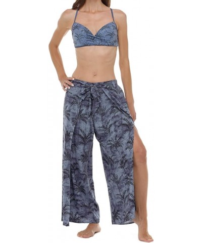 Women's Paige Wrap Front Cover-up Pant Savanna Denim Palm $9.83 Swimsuits