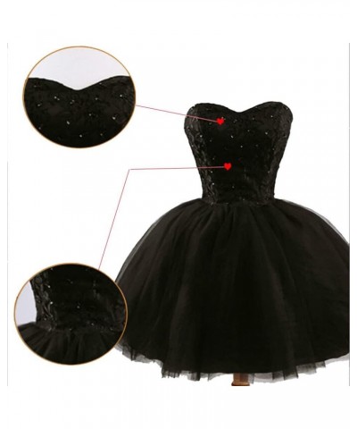 Tulle Homecoming Dresses Short Cocktail Dresses Formal Prom Party Gowns for Juniors Lace Appliques Fuchsia $37.00 Dresses