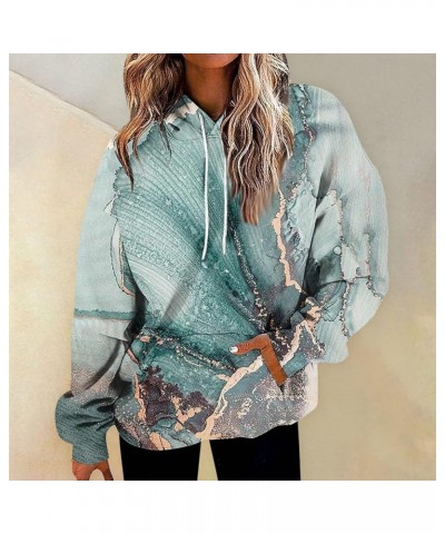 Hoodies For Women,Women's Fashion Tie Dye Hooded Pullover Oversized Casual Comfy Drawstring Sweatshirt With Pockets 3-sky Blu...