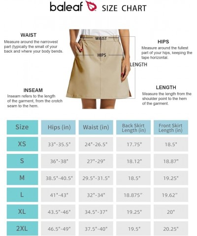 Women's 18" Skorts Skirts Casual Knee Length Long Golf Skorts with Pockets Quick Dry Skirts Summer XX-Large 18" Inseam-khaki ...