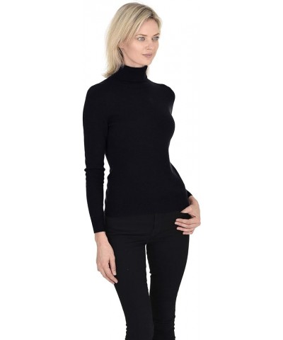 Women’s Essential Knit Turtleneck Sweater 100% Merino Wool Long Sleeve Roll Neck Pullover Black $35.00 Sweaters