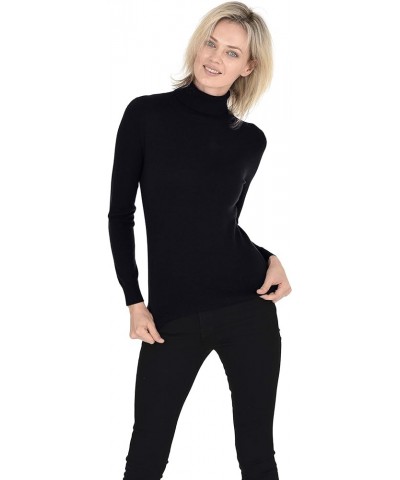 Women’s Essential Knit Turtleneck Sweater 100% Merino Wool Long Sleeve Roll Neck Pullover Black $35.00 Sweaters