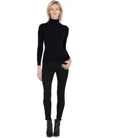 Women’s Essential Knit Turtleneck Sweater 100% Merino Wool Long Sleeve Roll Neck Pullover Black $35.00 Sweaters