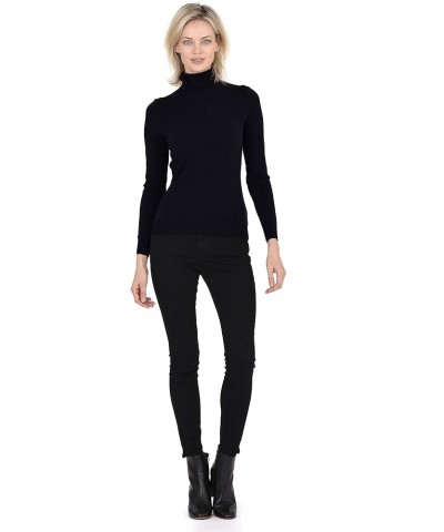 Women’s Essential Knit Turtleneck Sweater 100% Merino Wool Long Sleeve Roll Neck Pullover Black $35.00 Sweaters