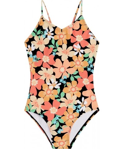 Girls' Hurricane Beach Sport UPF 50+ 1-Piece Swimsuit Annie Black $14.48 Swimsuits