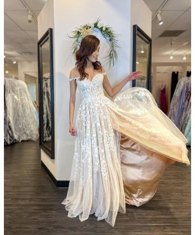 Tulle Prom Dresses 2024 Lace Appliques Evening Party Dresses Long Ball Gown for Women Cocktail with Slit Aqua $35.75 Dresses