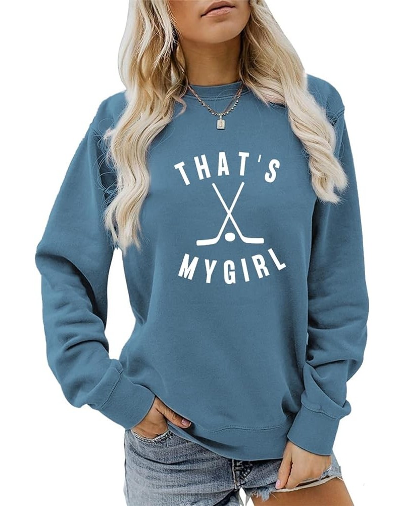 That's My Boy Ice Hockey Sweatshirt, Hockey Mama Shirt Women Casual Crewneck Pullovers Tops Funny Hockey Lover Gifts Z-girl B...