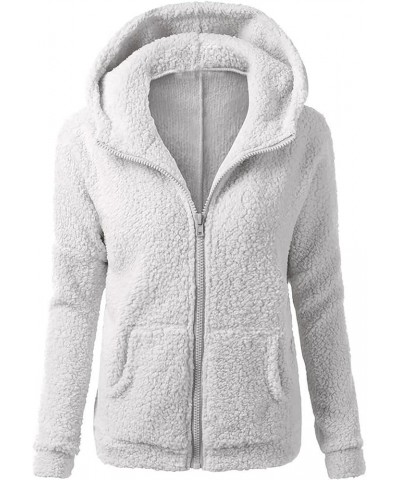 Winter Jackets for Women Plus Size Fleece Jacket Fuzzy Sweater Plush Sweatshirt Thicken Warm Casual Outerwear 08 Gray $12.09 ...