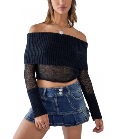 Women Off The Shoulder Top Sexy Ruched Drawstring Front V Neck Y2k Long Sleeve Going Out Tops Blouse C2 Black $13.33 Blouses